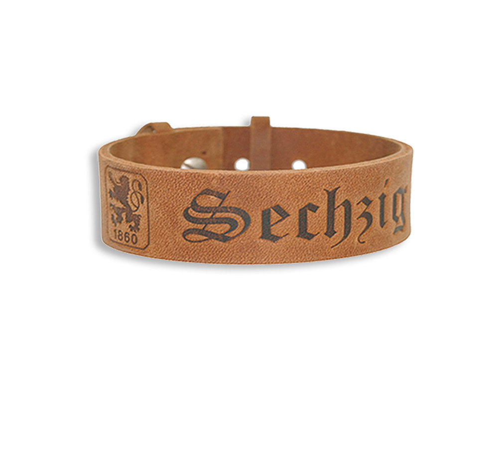 Lederarmband Sechzig geprägt