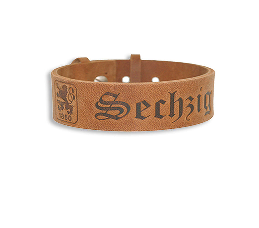 Lederarmband Sechzig geprägt