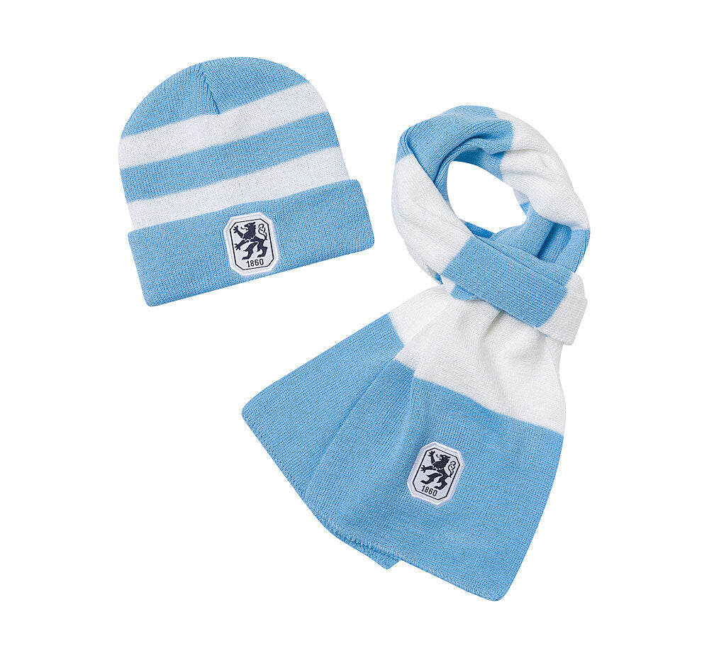 Kinder-Set Stripes (Schal+Mütze)