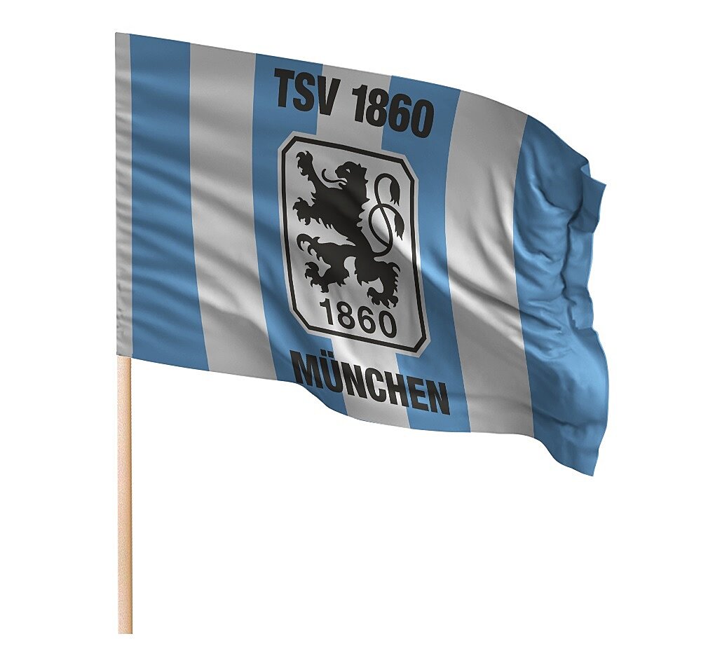 Fahne Stripes weiß/hellblau