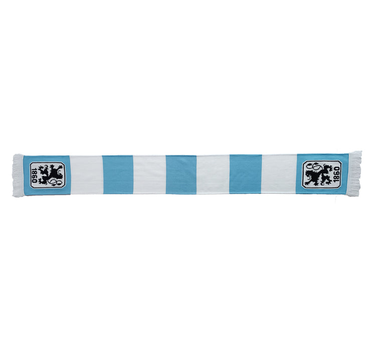 Schal Blockstreifen weiß/hellblau