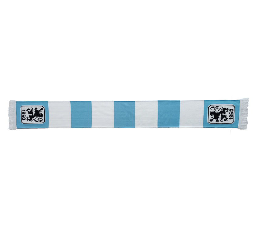 Schal Blockstreifen weiß/hellblau