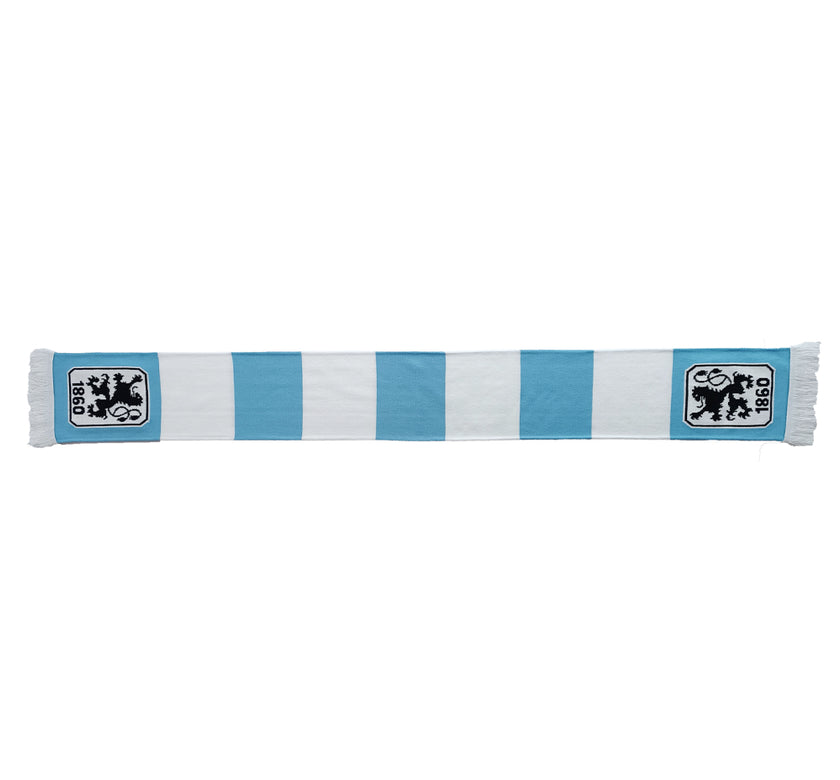 Schal Blockstreifen weiß/hellblau