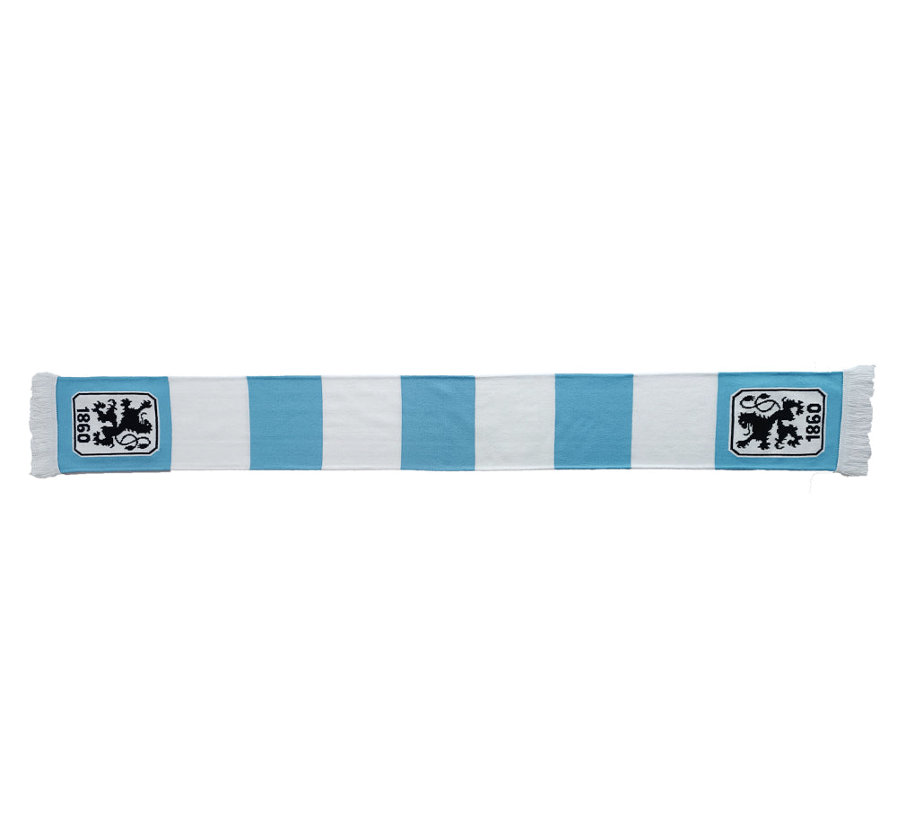Schal Blockstreifen weiß/hellblau