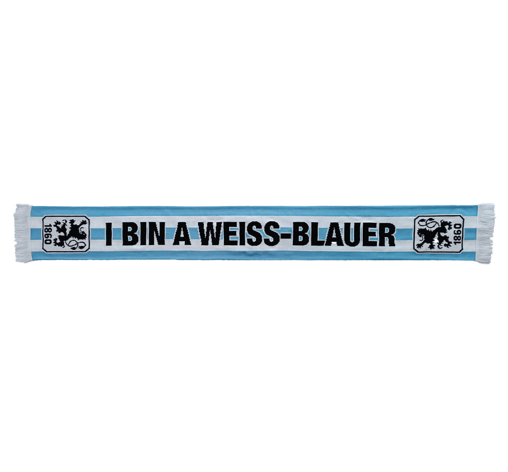 Schal I BIN A WEISS-BLAUER weiß/hellblau