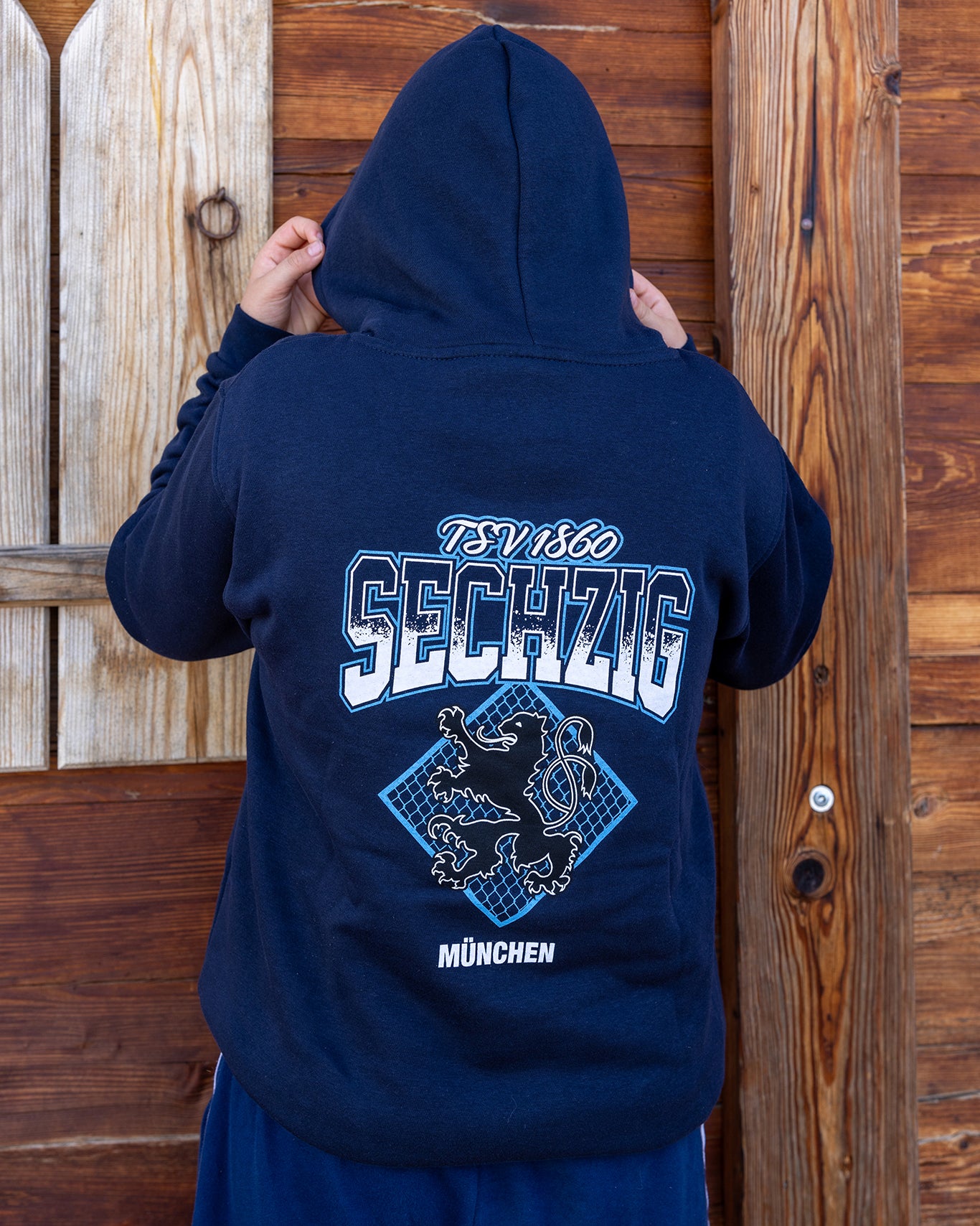 Kinder Hoodie Raute navy