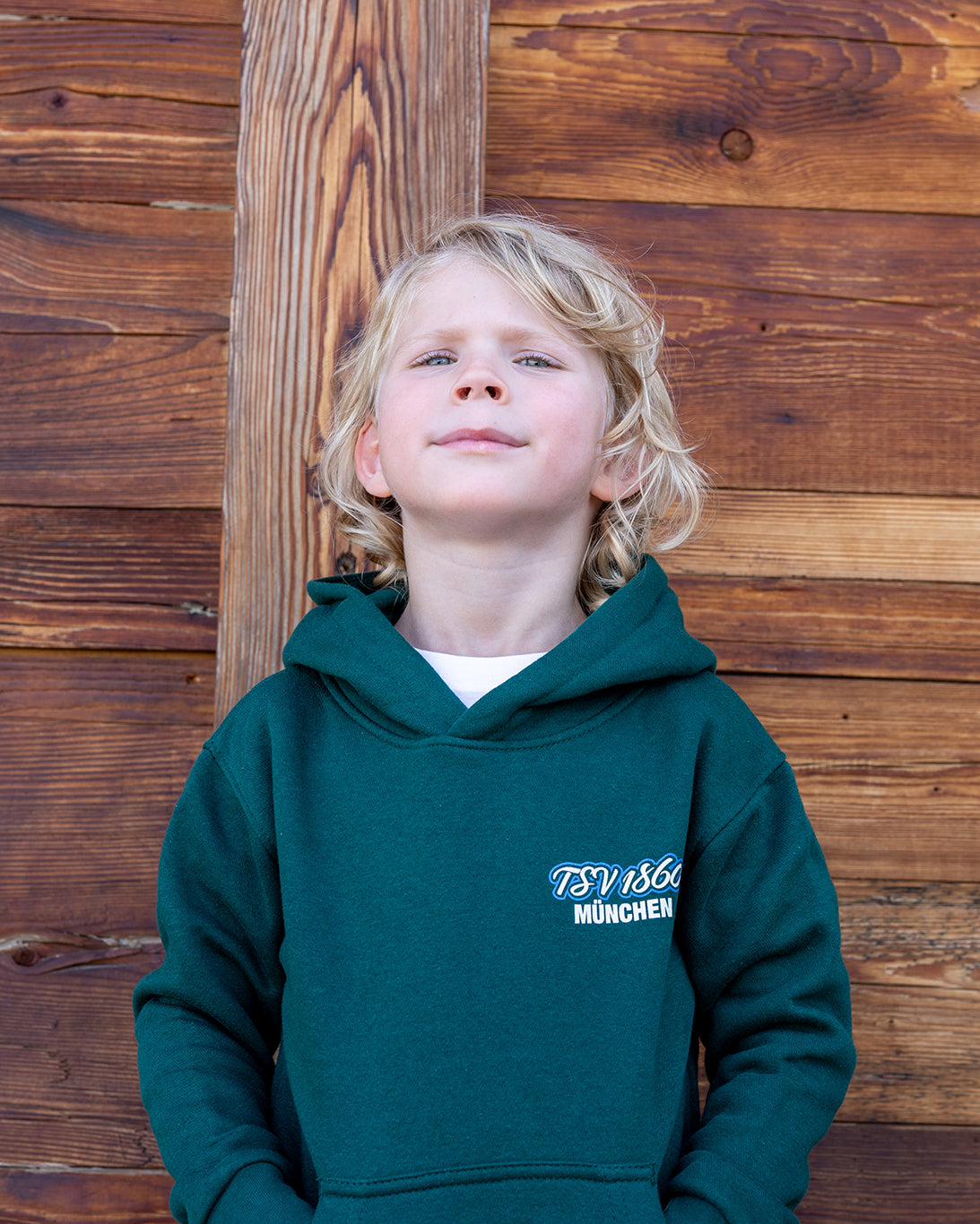 Kinder Hoodie Raute dunkelgrün