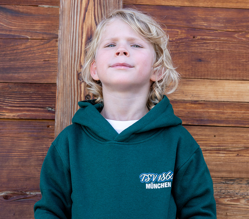 Kinder Hoodie Raute dunkelgrün