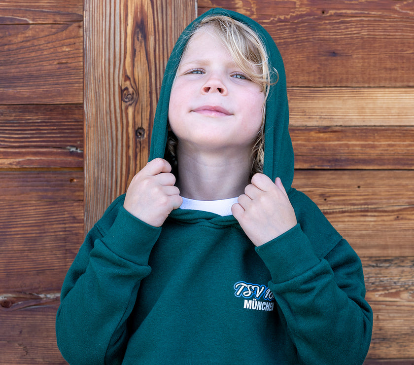 Kinder Hoodie Raute dunkelgrün