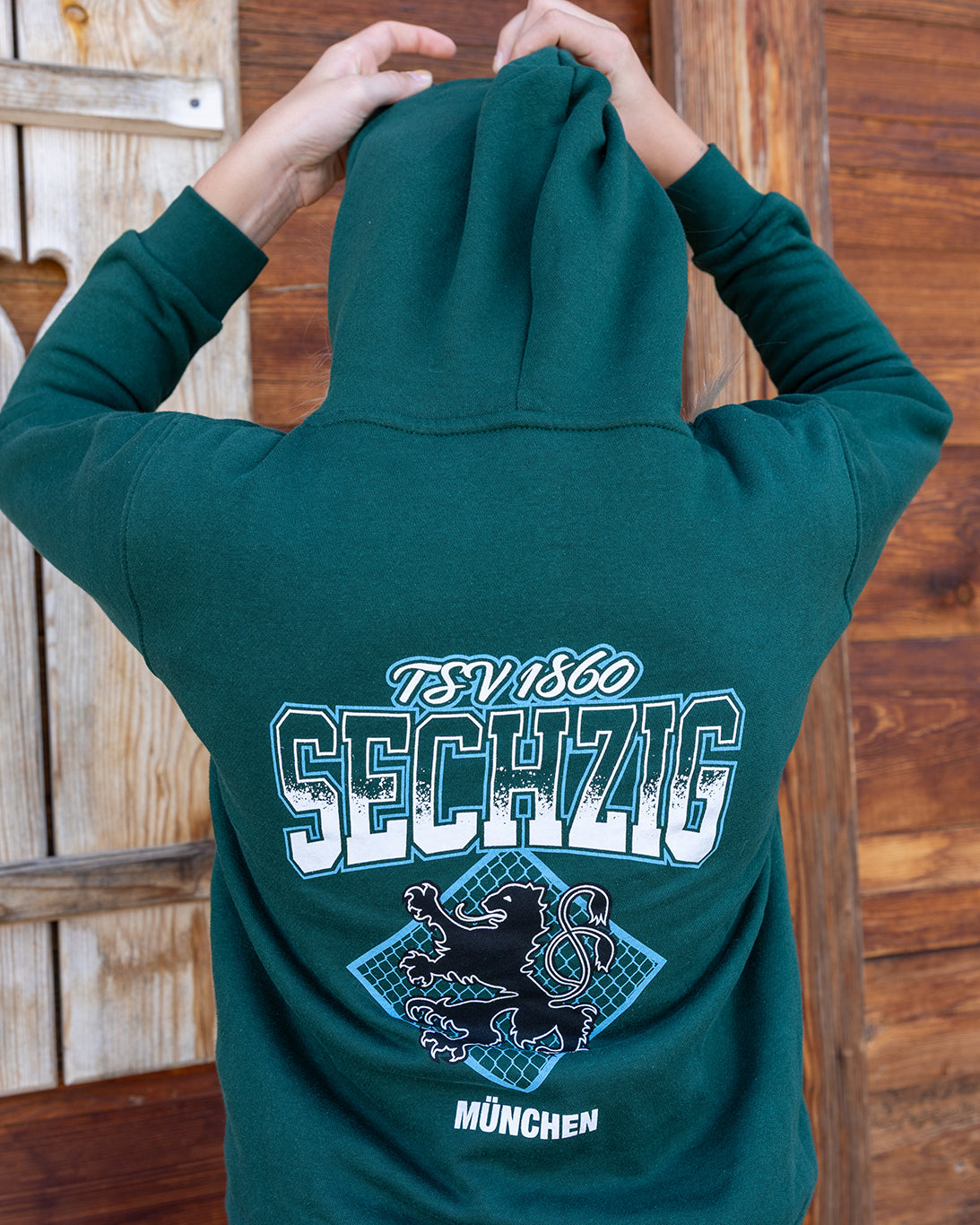 Hoodie Raute dunkelgrün