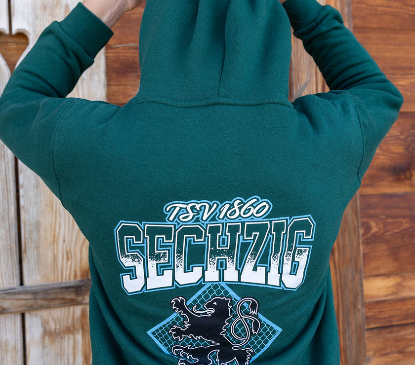Hoodie Raute dunkelgrün