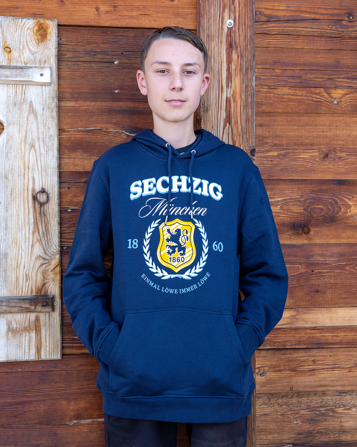 Hoodie Lorbeer Wappen navy