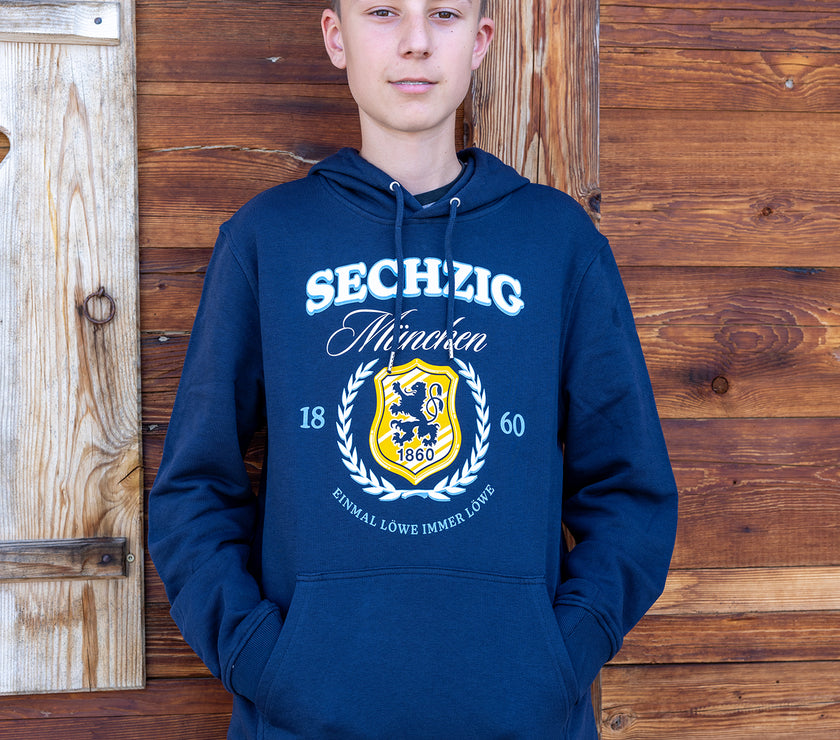 Hoodie Lorbeer Wappen navy