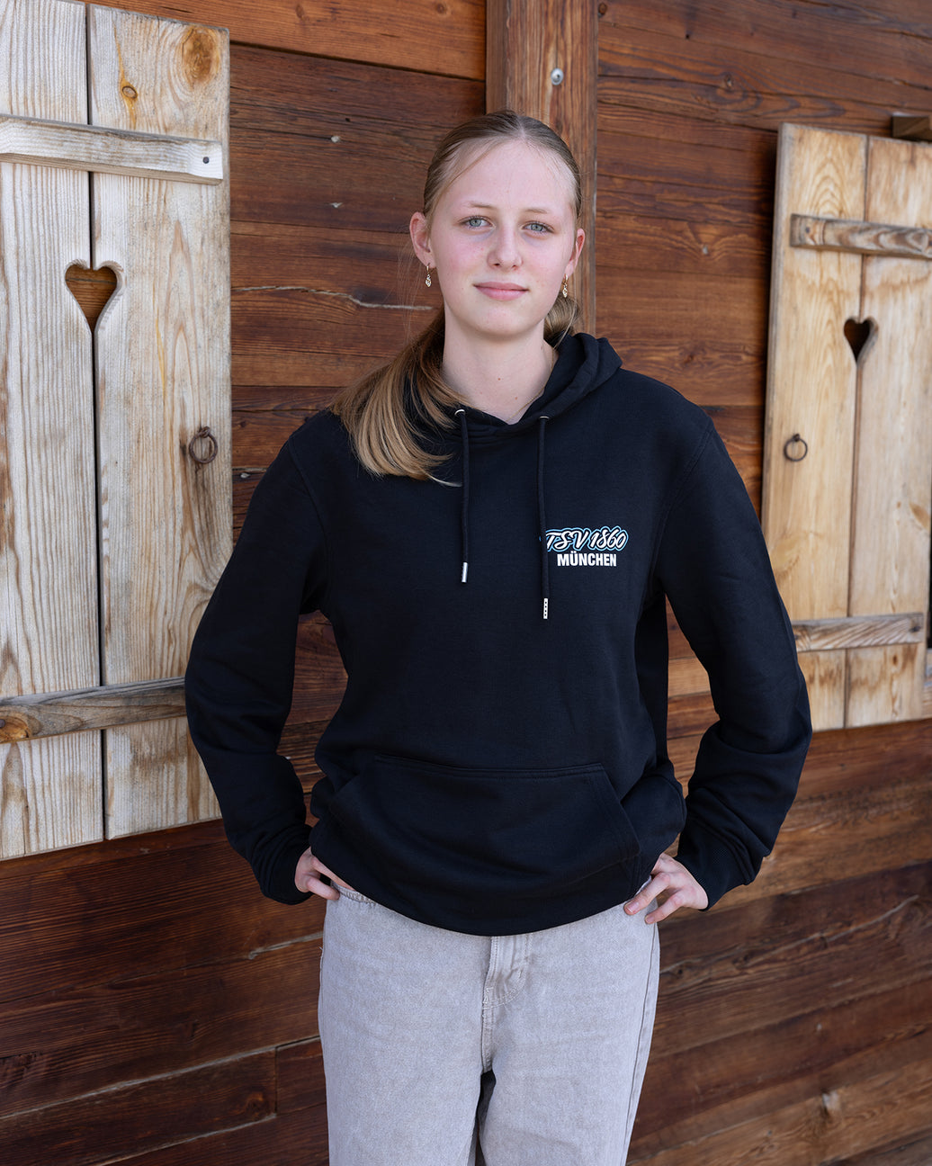 Hoodie Raute schwarz