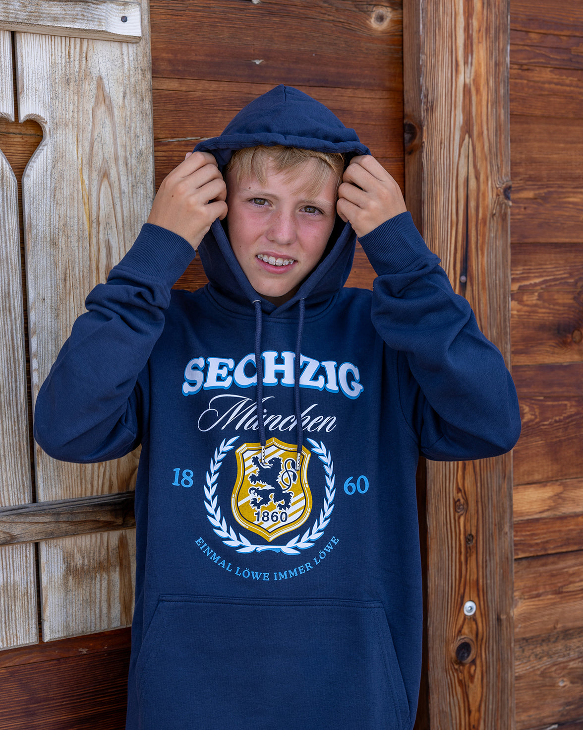 Hoodie Lorbeer Wappen navy