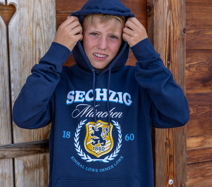 Hoodie Lorbeer Wappen navy