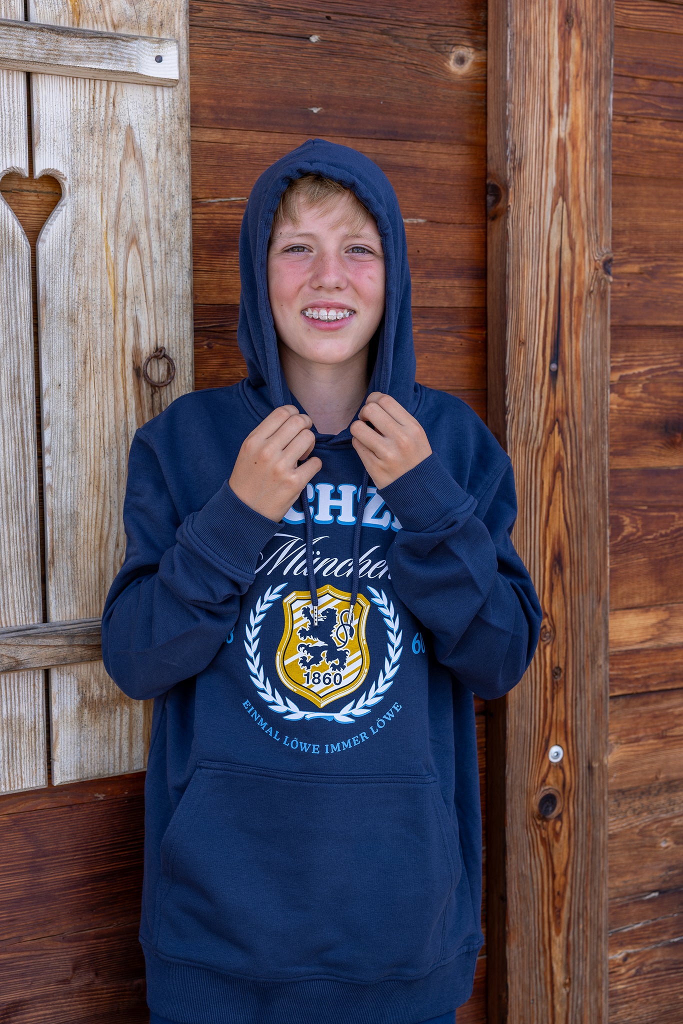 Hoodie Lorbeer Wappen navy