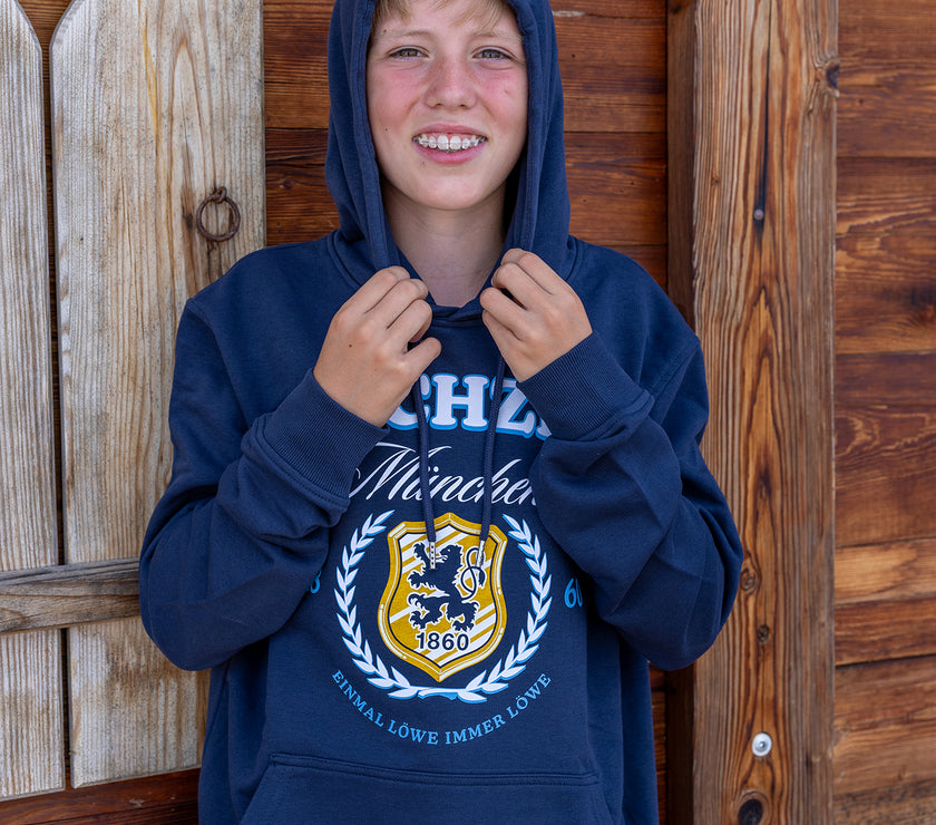 Hoodie Lorbeer Wappen navy