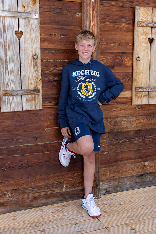 Hoodie Lorbeer Wappen navy