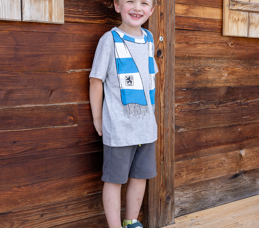 Kinder T-Shirt Schal hellgrau