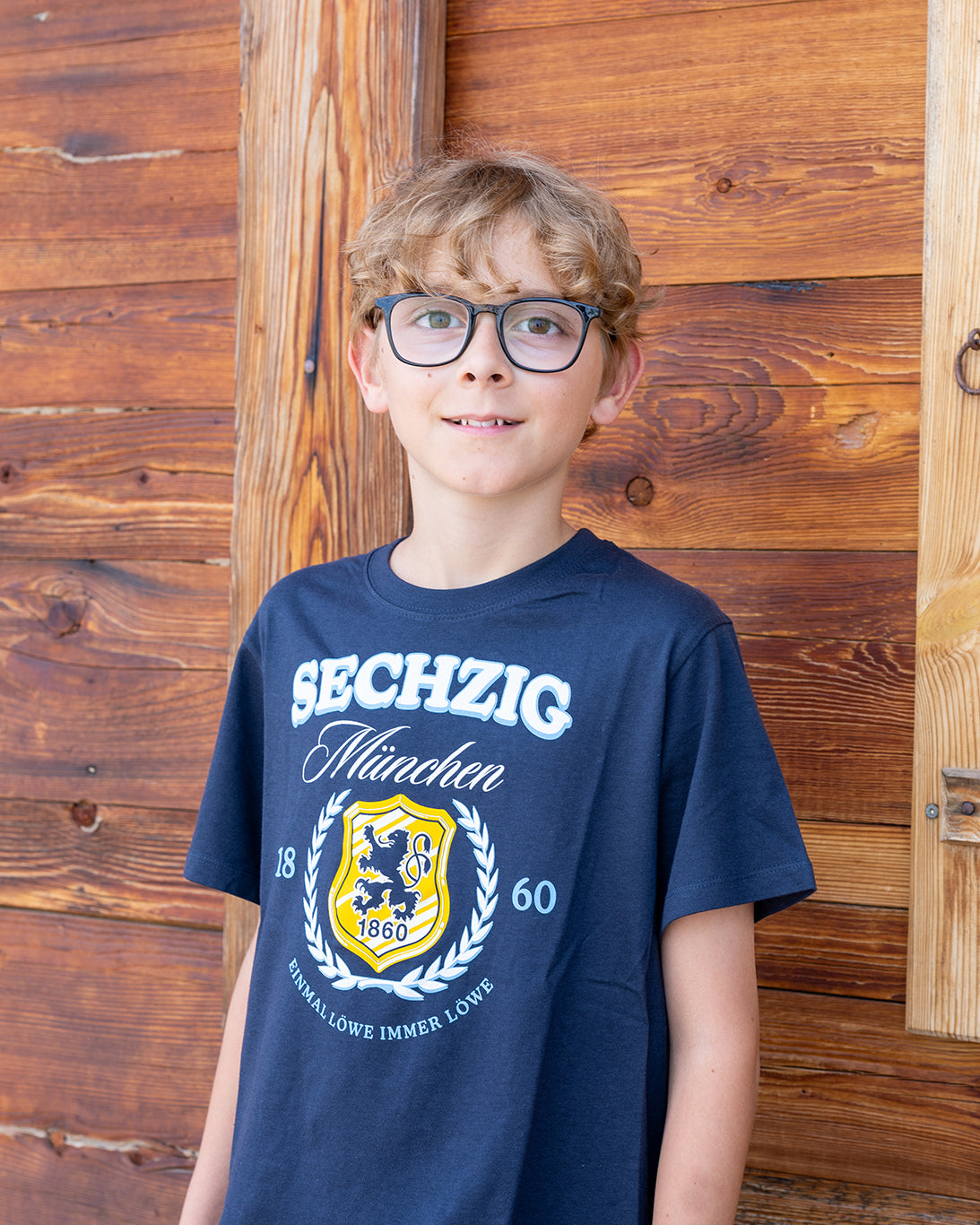 Kinder T-Shirt Lorbeer Wappen navy