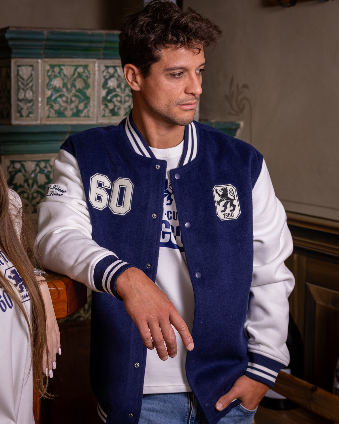 College Jacke marine/weiß