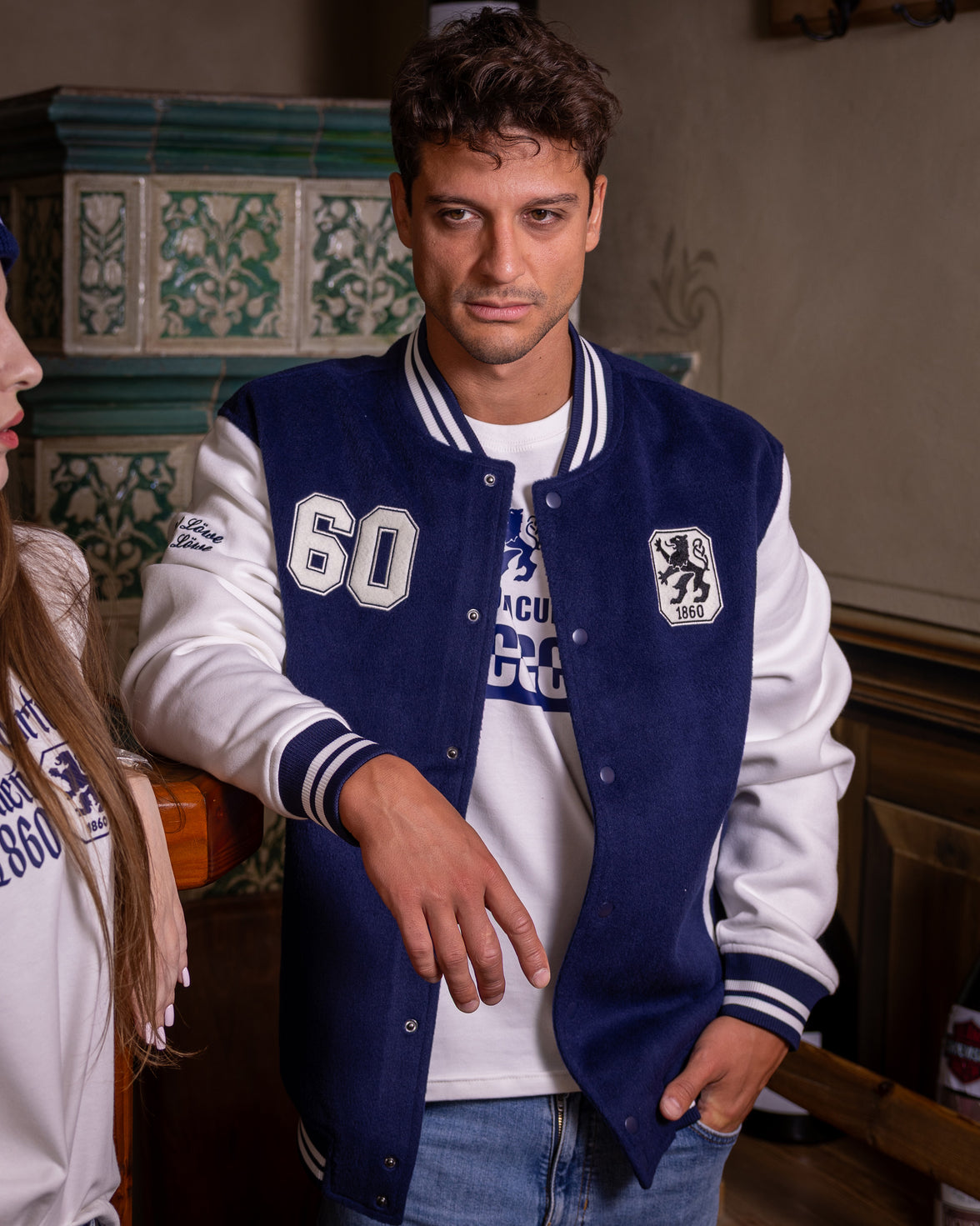 College Jacke marine/weiß