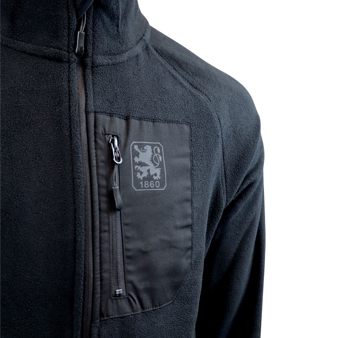 Fleecejacke Emblem schwarz