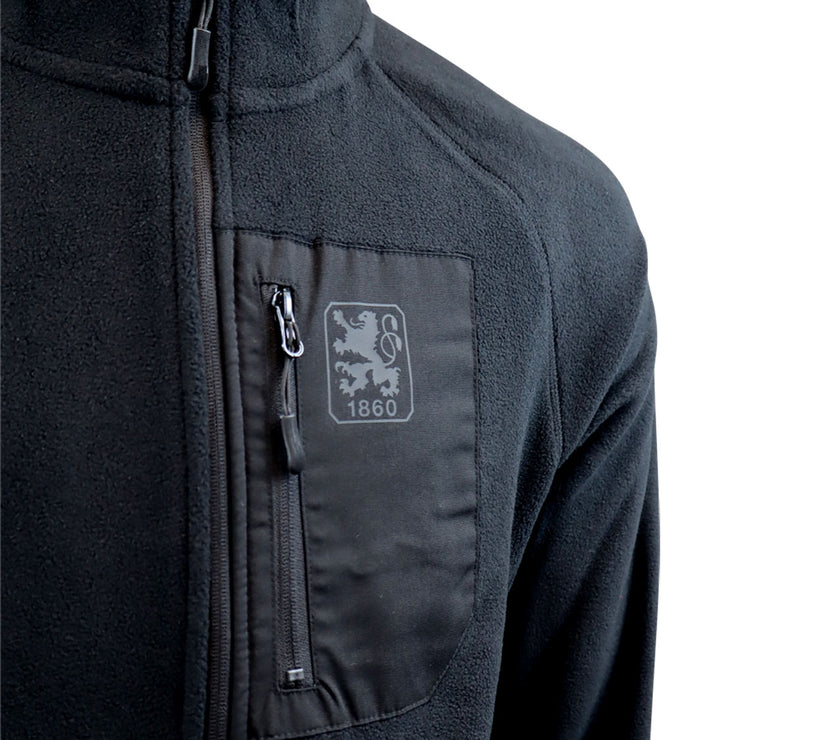 Fleecejacke Emblem schwarz