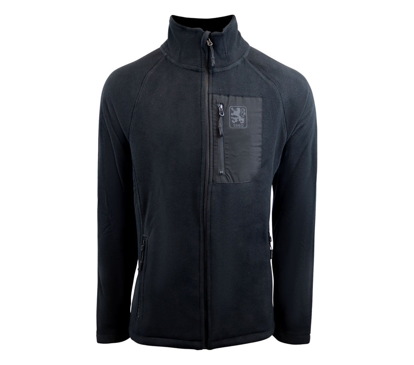 Fleecejacke Emblem schwarz