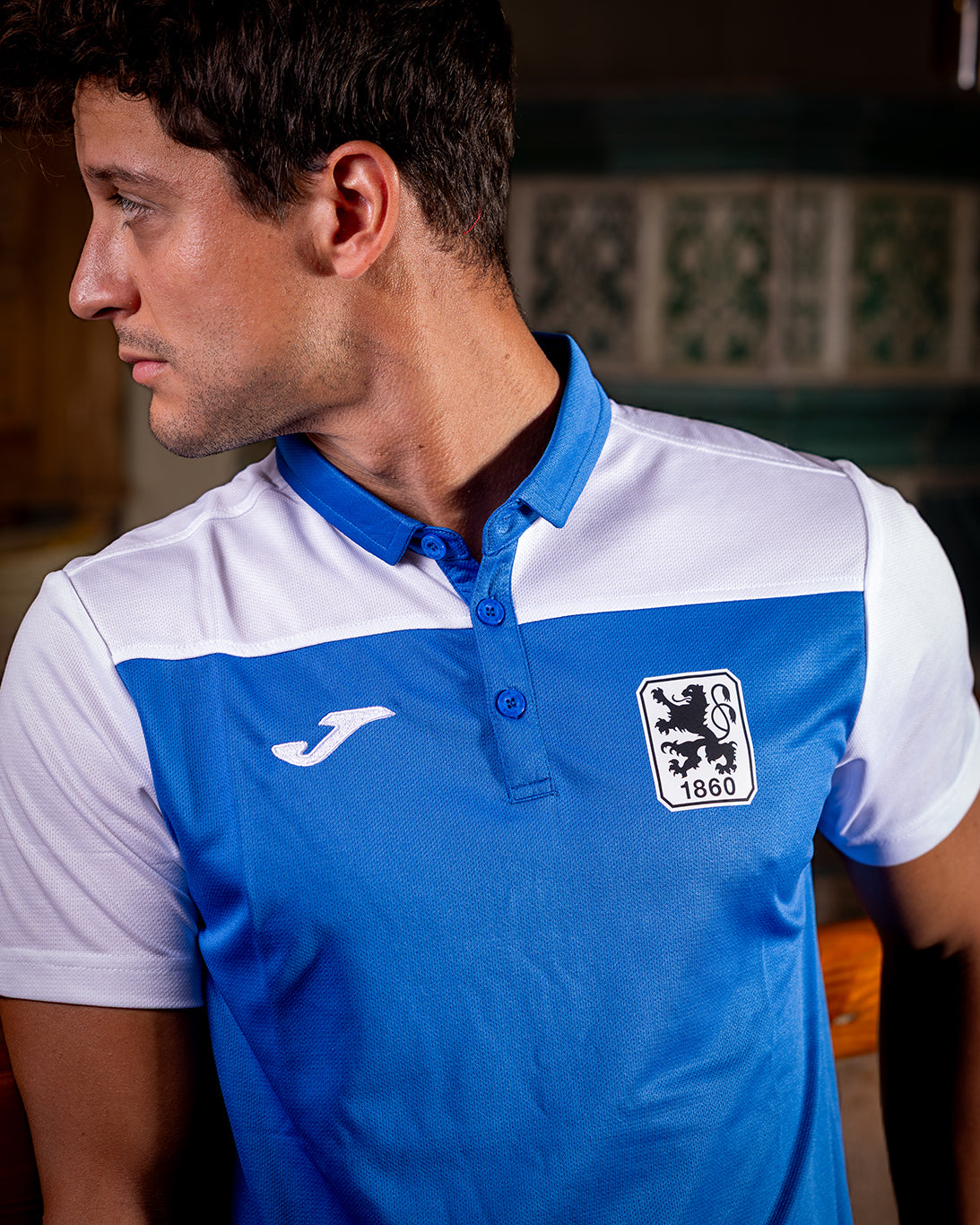 Joma Poloshirt blau/weiß