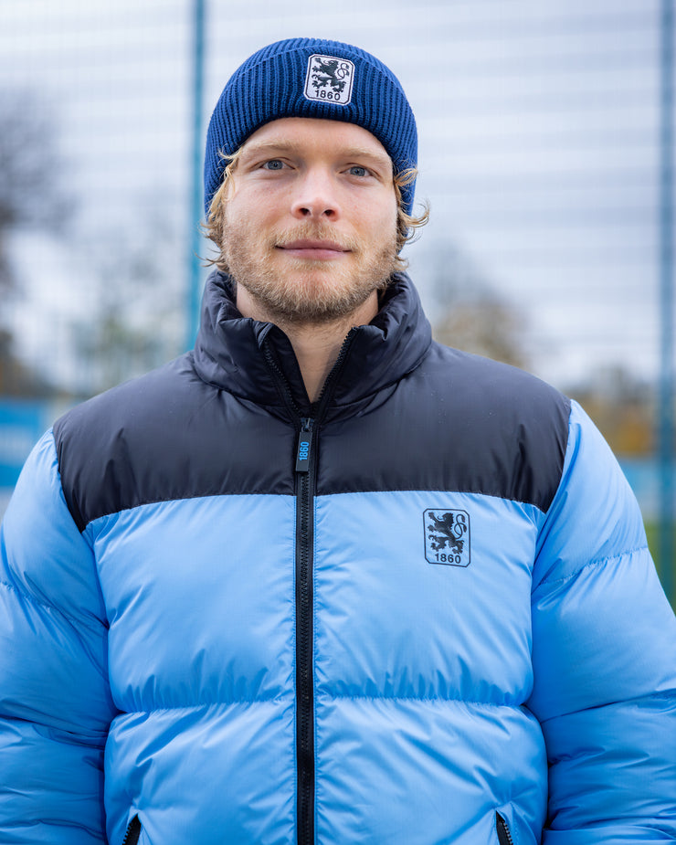 Winterjacke hellblau/schwarz