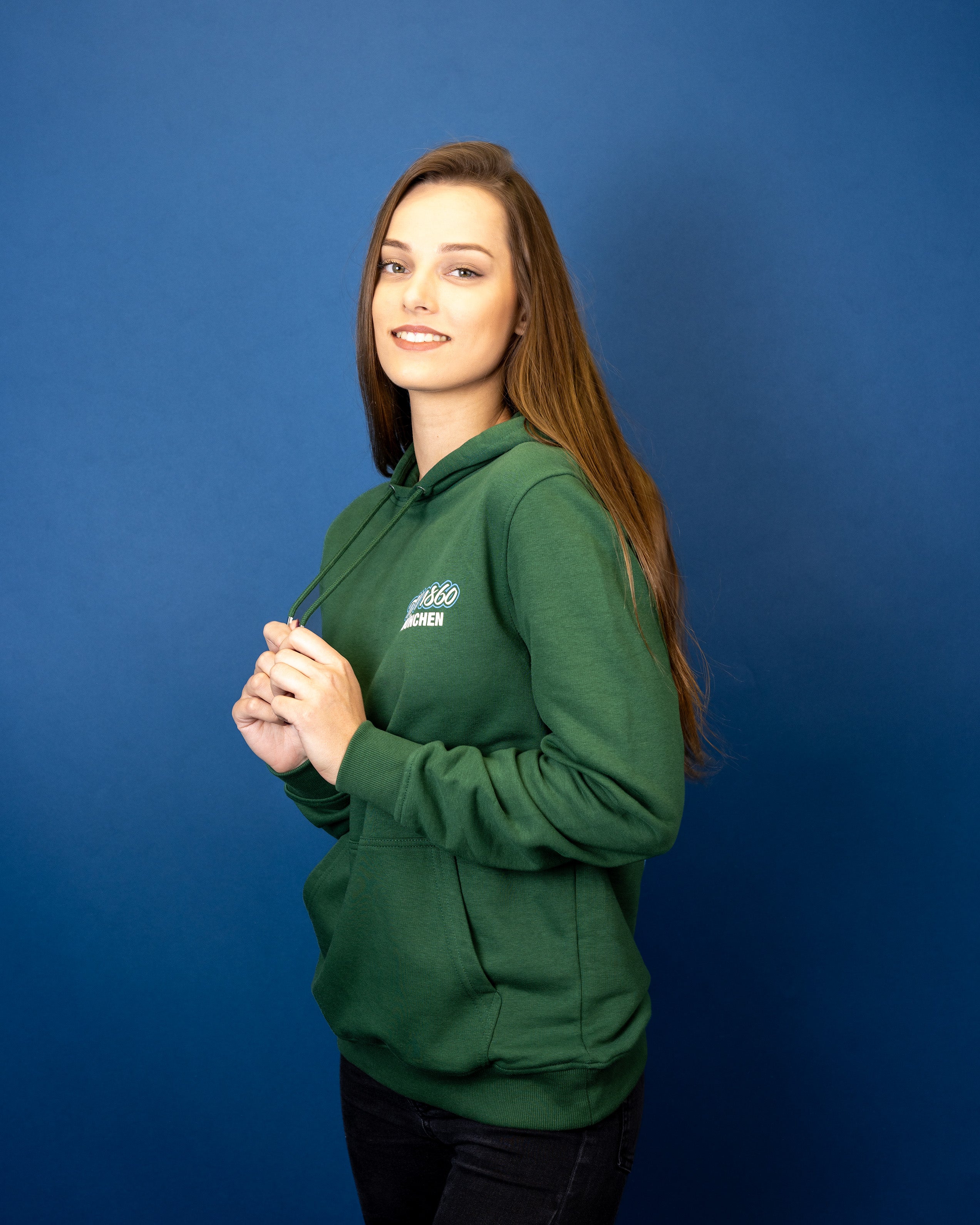 Hoodie Raute dunkelgrün