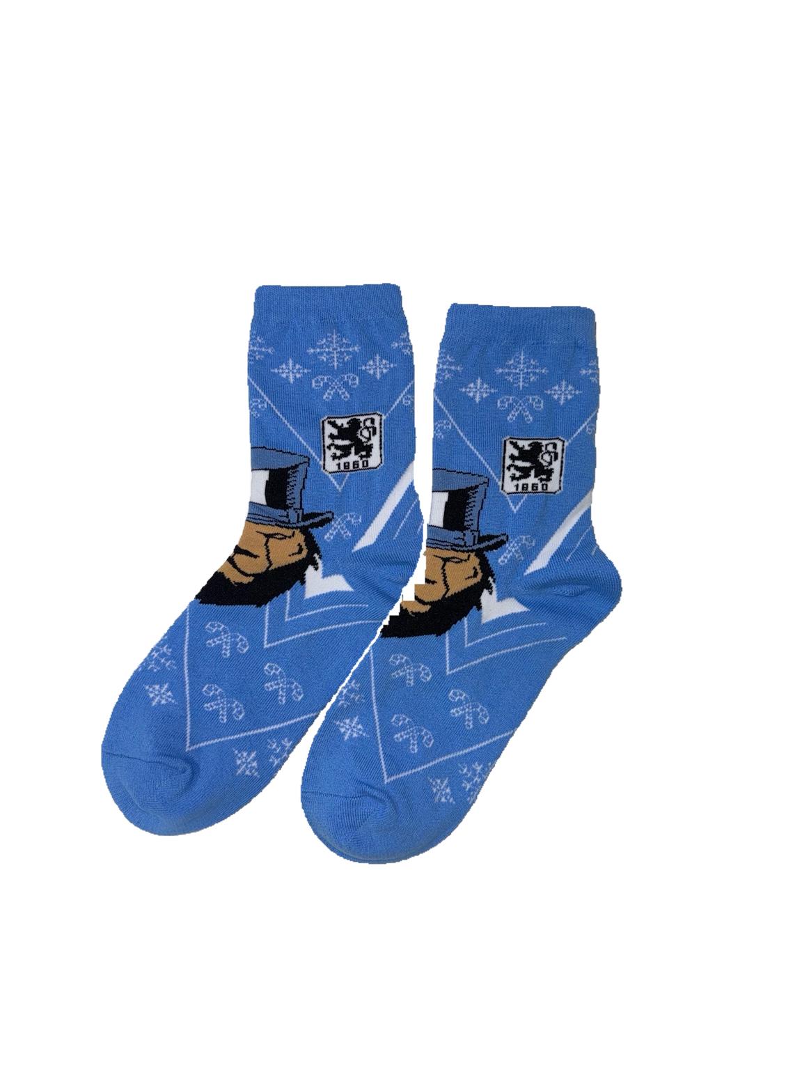 Christmas Socke Löwe hellblau